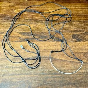 RARE Julio Designs Black Leather Wrap Choker with Silver Accents | Handmade